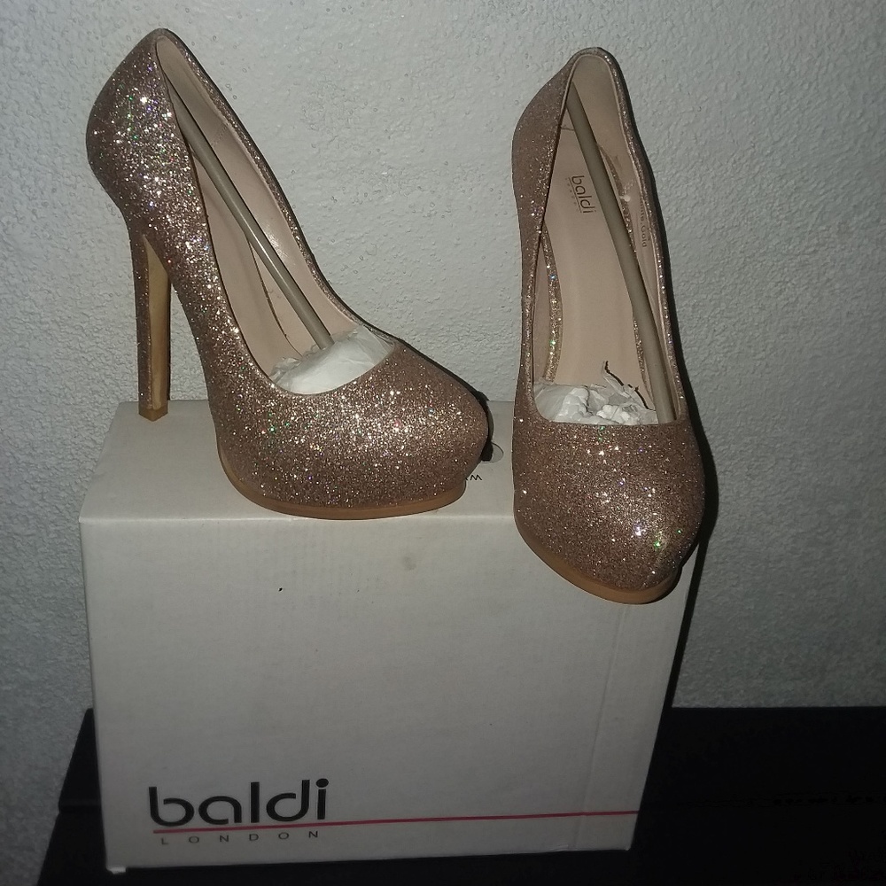 Gold Platform Heels by Baldi London sz 6.5
